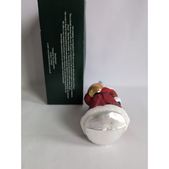 Vtg Christmas Tree Ornament Santa Poland Blown Glass Miroslaw Szczecinski - Picture 4 of 4